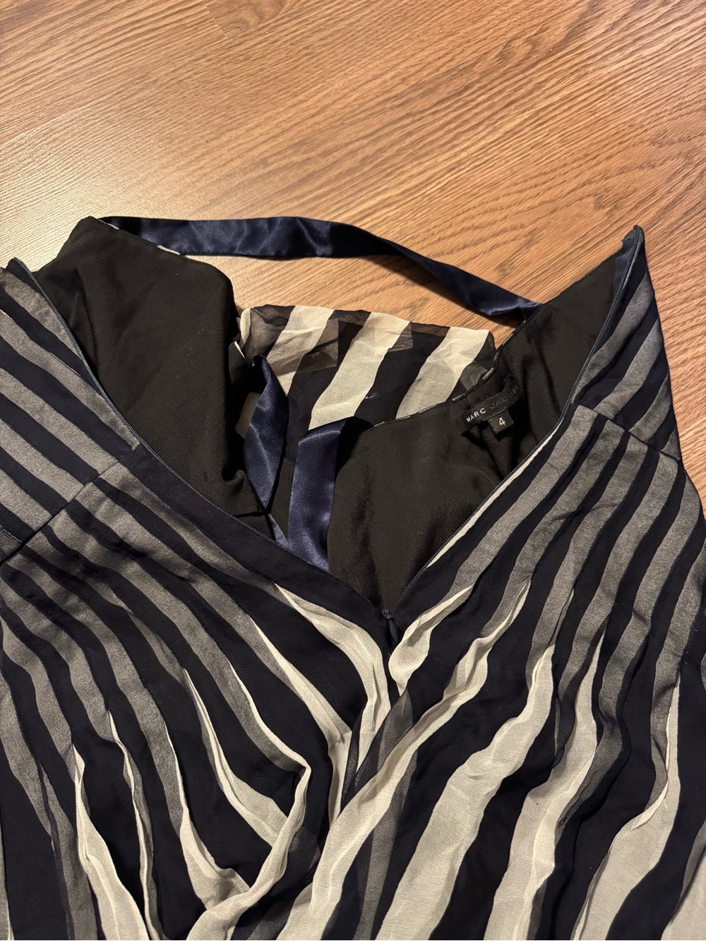 Vintage Marc Jacob’s Black and White Striped dress with Navy Straps READ DESCRIP - Picture 11 of 13